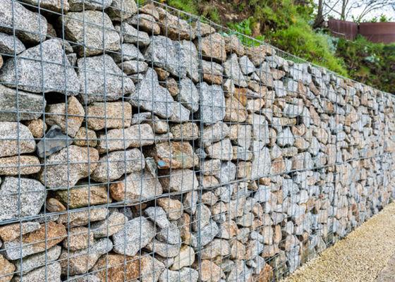 PVC корзин Gabion барьера шума Gabion ширины 1m-5m покрыл провод